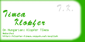 timea klopfer business card