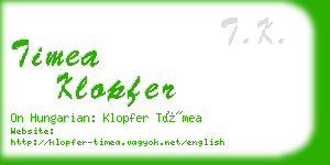 timea klopfer business card